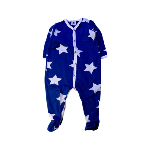 A Blue Onesies from Petit Bateau in size 6-12M for boy. (Front View)