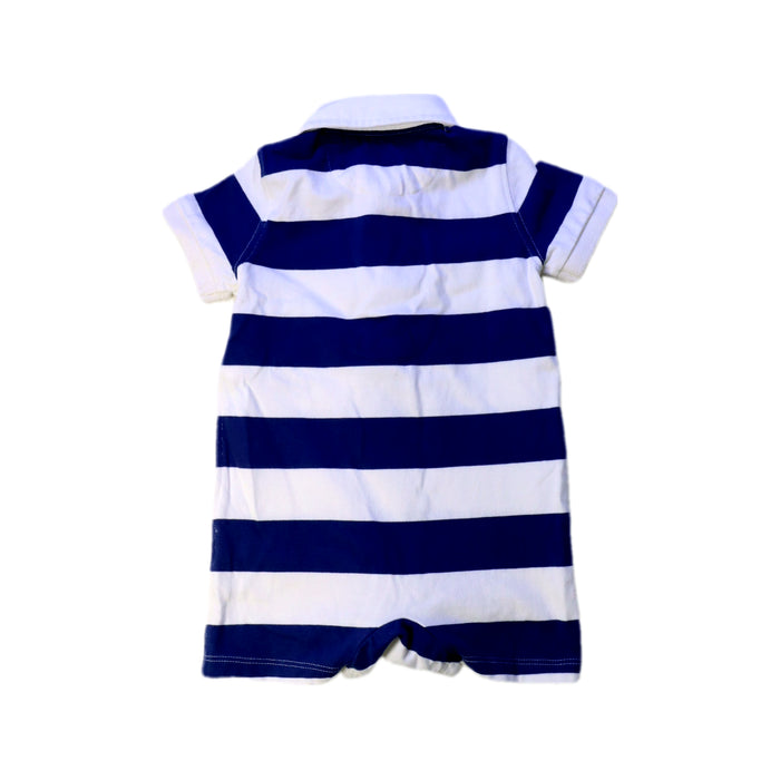 A Blue Short Sleeve Rompers from Ralph Lauren in size 6-12M for boy. (Back View)