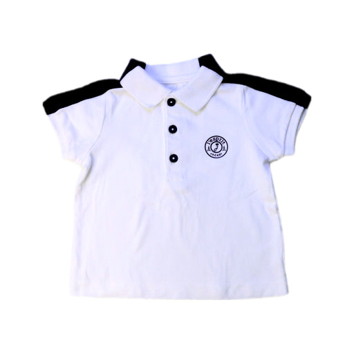 A White Short Sleeve Polos from Jacadi in size 6-12M for boy. (Front View)