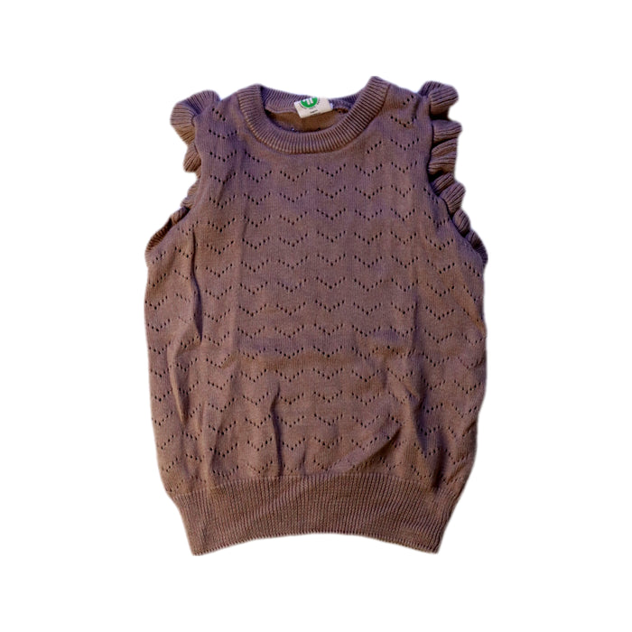 A Purple Sweater Vests from Nature Baby in size 2T for girl. (Front View)