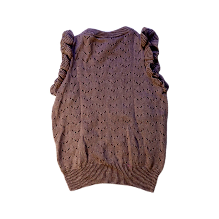 A Purple Sweater Vests from Nature Baby in size 2T for girl. (Back View)
