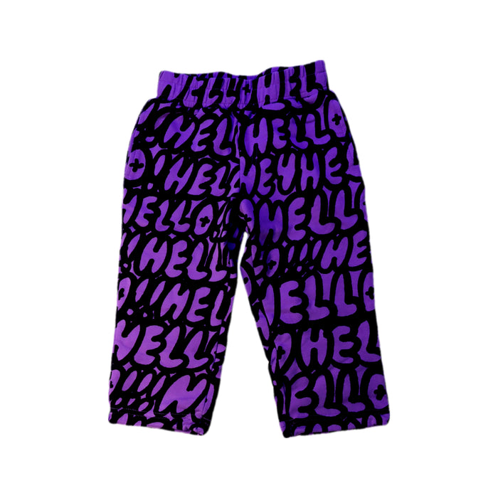 A Purple Sweatpants from Minti in size 3T for girl. (Front View)