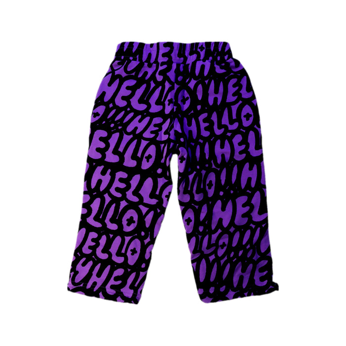 A Purple Sweatpants from Minti in size 3T for girl. (Back View)