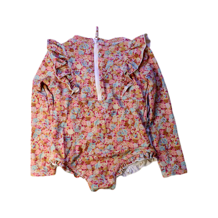 A Pink Swimsuits from Louise Misha in size 3T for girl. (Back View)