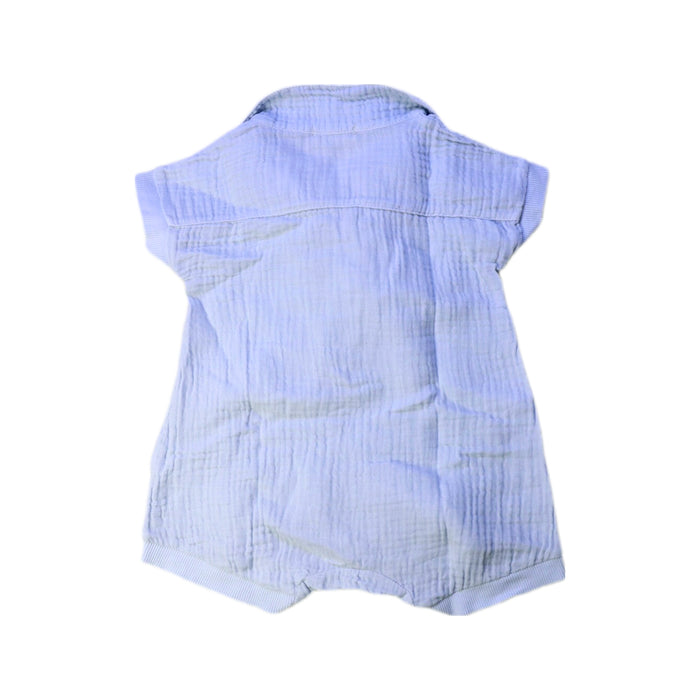 A Blue Short Sleeve Rompers from 1 + in the family in size 6-12M for boy. (Back View)