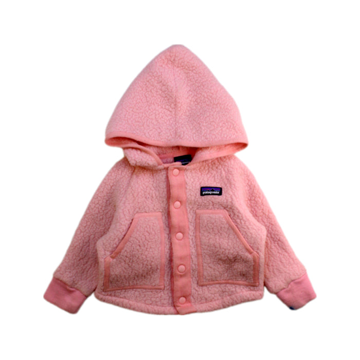 A Pink Lightweight Jackets from Patagonia in size 6-12M for girl. (Front View)