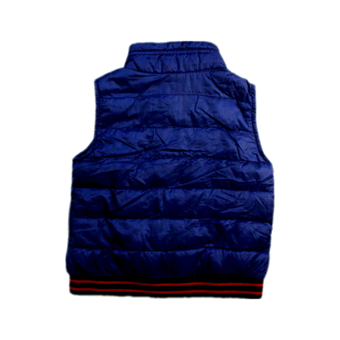 A Blue Outerwear Vests from Moncler in size 12-18M for boy. (Back View)