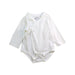A White Long Sleeve Bodysuits from Mides in size 0-3M for neutral. (Front View)