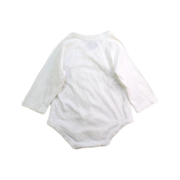 A White Long Sleeve Bodysuits from Mides in size 0-3M for neutral. (Back View)