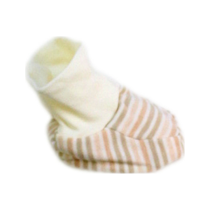 A Beige Booties from Organic Natural Charm in size Newborn for neutral. (Front View)