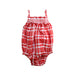 A Red Sleeveless Rompers from Hill House in size 12-18M for girl. (Back View)