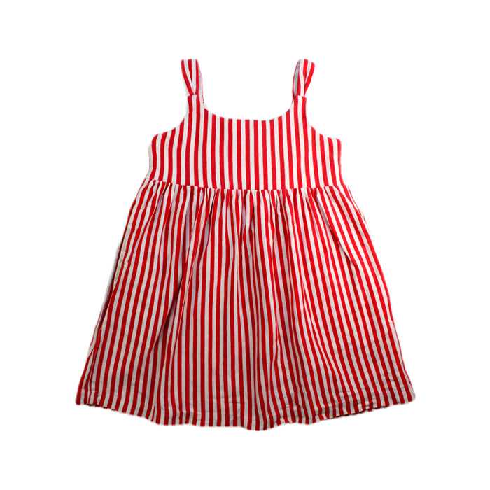 A Red Sleeveless Dresses from Hanna Andersson in size 4T for girl. (Back View)