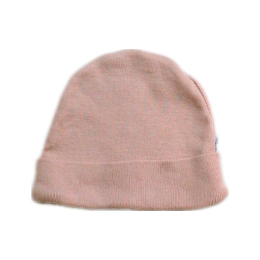 A Peach Beanies from Cambrass in size Newborn for neutral. (Front View)
