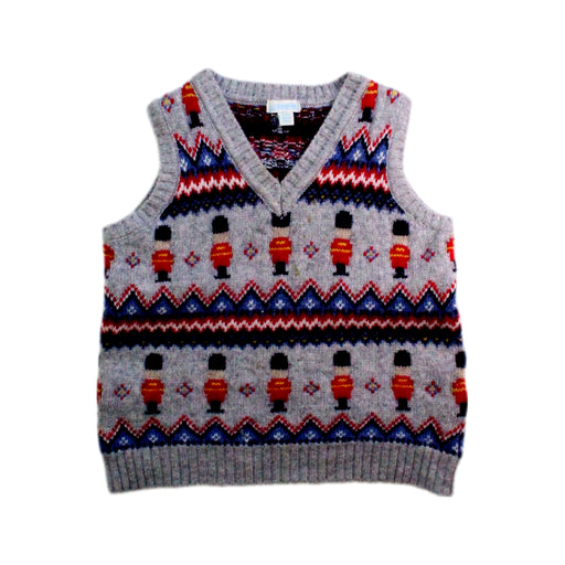 A Grey Sweater Vests from Jojo Maman Bébé in size 2T for boy. (Front View)