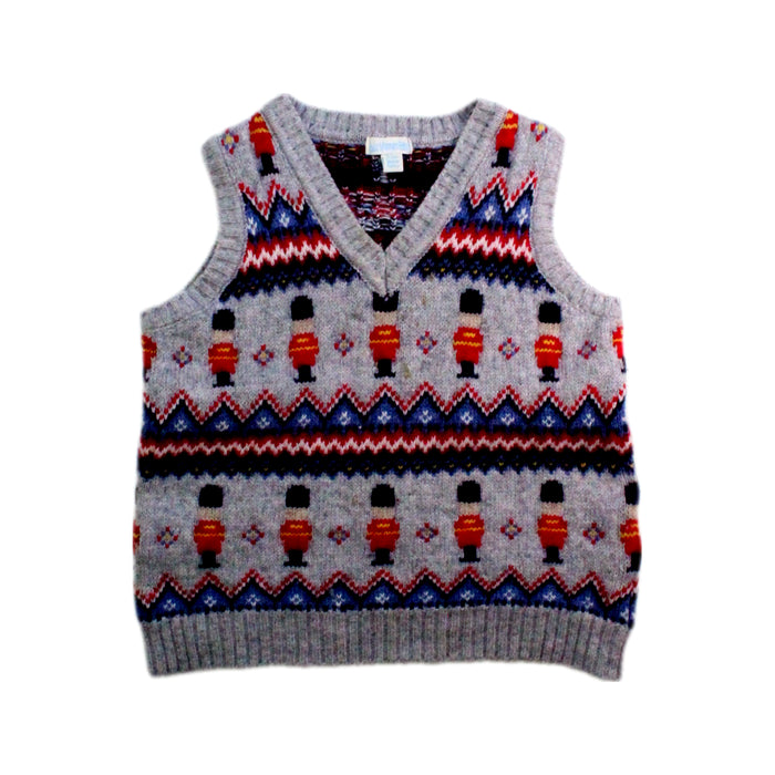 A Grey Sweater Vests from Jojo Maman Bébé in size 2T for boy. (Front View)