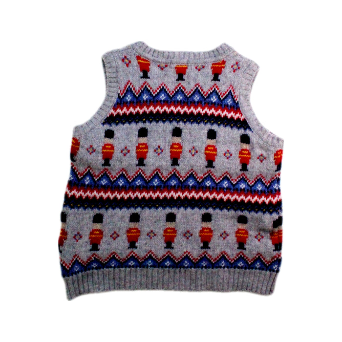 A Grey Sweater Vests from Jojo Maman Bébé in size 2T for boy. (Back View)