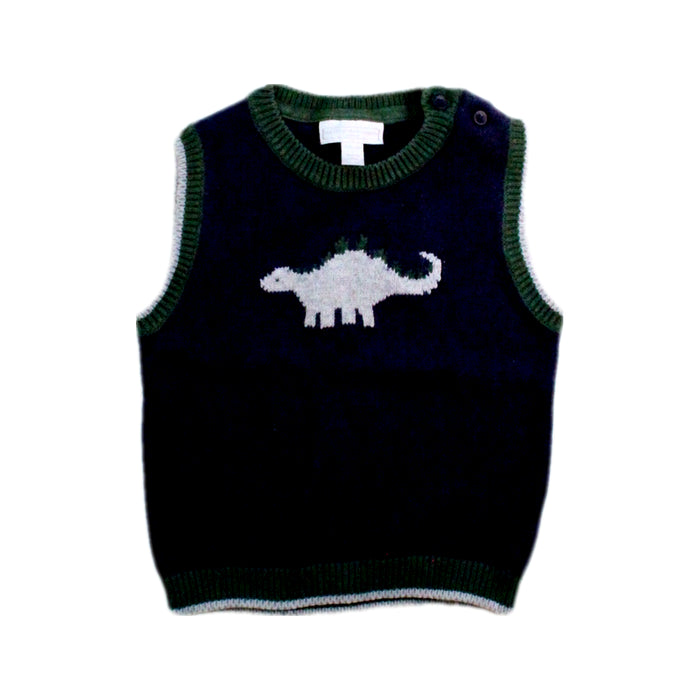 A Navy Sweater Vests from The Little White Company in size 12-18M for boy. (Front View)