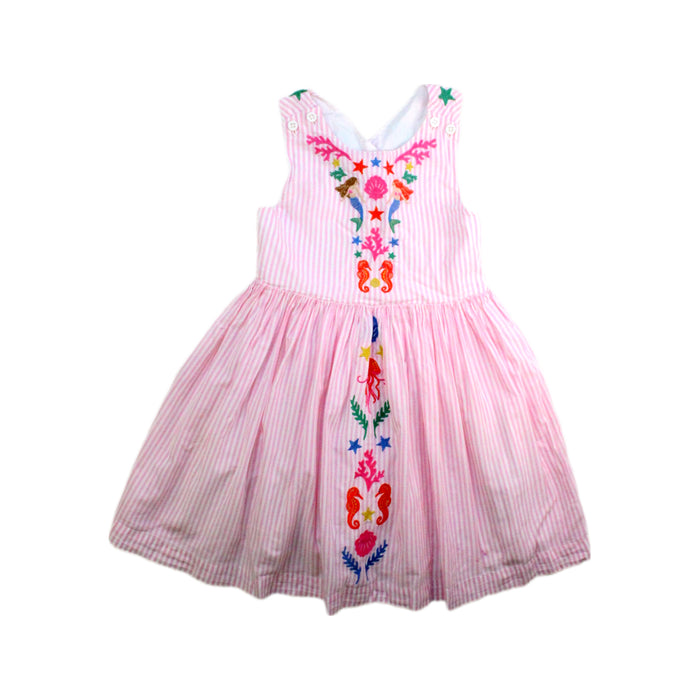 A Pink Sleeveless Dresses from Boden in size 4T for girl. (Front View)