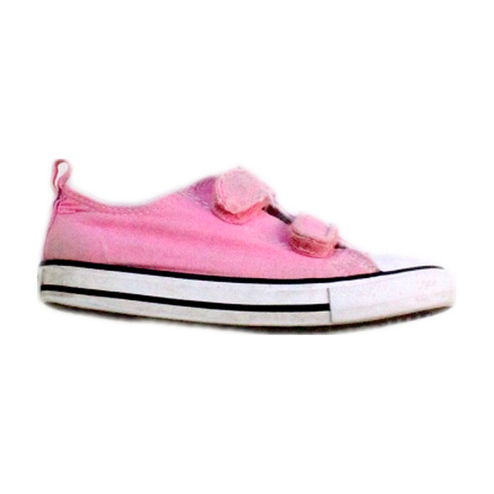 A Pink Slip Ons from Converse in size 3T for girl. (Front View)