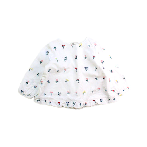 A White Long Sleeve Tops from Natalys in size 3-6M for girl. (Front View)