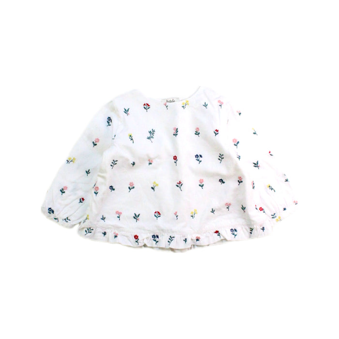 A White Long Sleeve Tops from Natalys in size 3-6M for girl. (Front View)