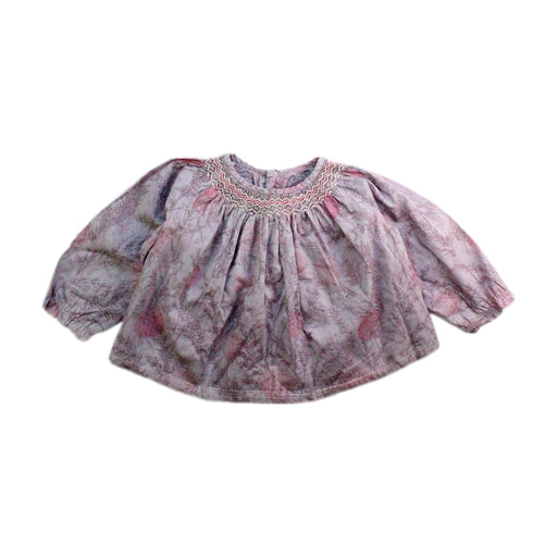 A Pink Long Sleeve Tops from Bonpoint in size 3-6M for girl. (Front View)