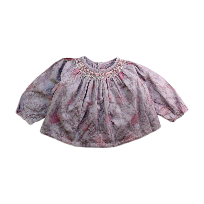 A Pink Long Sleeve Tops from Bonpoint in size 3-6M for girl. (Front View)