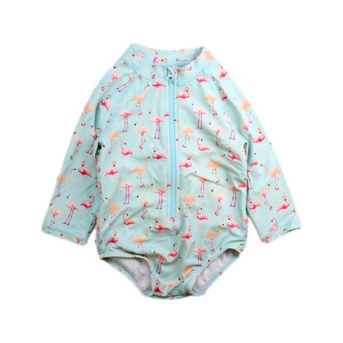 A Blue Rash Guards from Janie & Jack in size 6-12M for girl. (Front View)