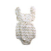 A White Sleeveless Rompers from Velveteen in size 6-12M for girl. (Front View)