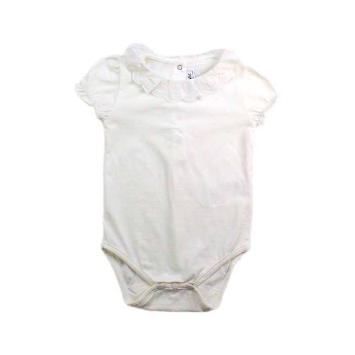A White Short Sleeve Bodysuits from Tartine et Chocolat in size 3-6M for girl. (Front View)