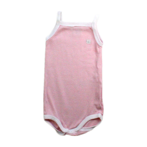 A Pink Sleeveless Bodysuits from Petit Bateau in size 6-12M for girl. (Front View)