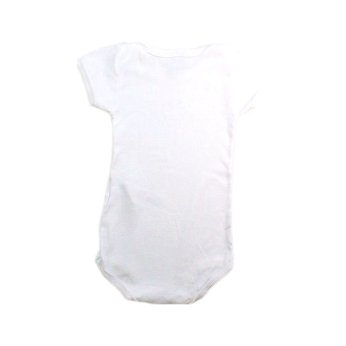 A White Short Sleeve Bodysuits from Petit Bateau in size 6-12M for girl. (Back View)