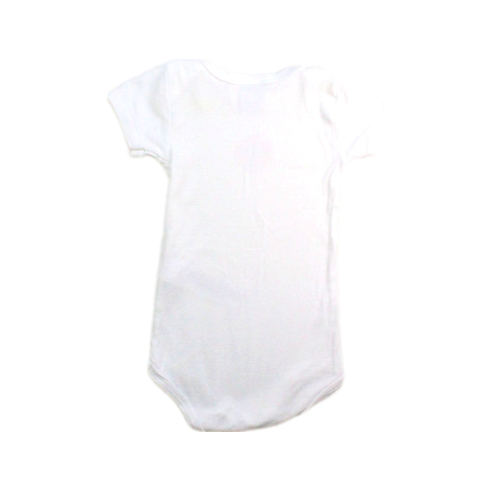 A White Short Sleeve Bodysuits from Petit Bateau in size 6-12M for girl. (Back View)