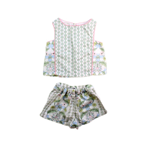 A Pink Shorts Sets from Gingersnaps in size 6-12M for girl. (Front View)