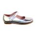 A Silver Flats from Jacadi in size 5T for girl. (Front View)