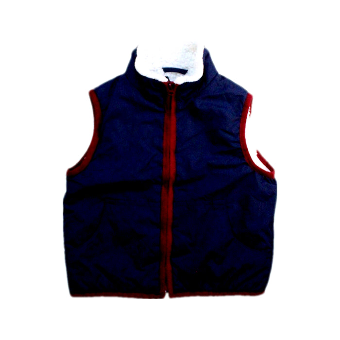 A Navy Outerwear Vests from Janie & Jack in size 2T for boy. (Front View)
