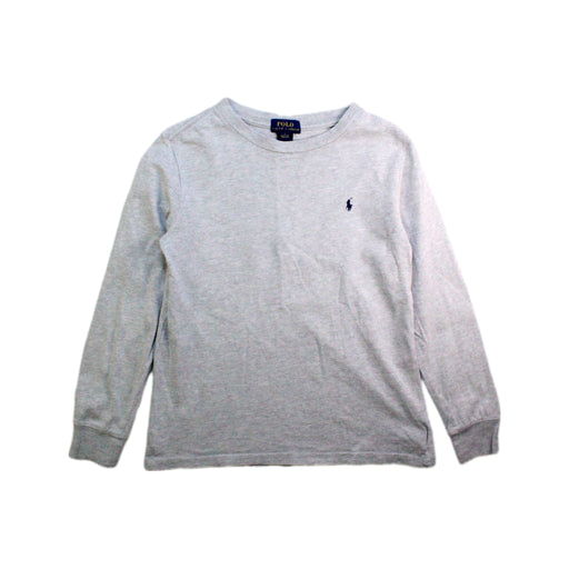 A Grey Long Sleeve Tops from Polo Ralph Lauren in size 7Y for boy. (Front View)