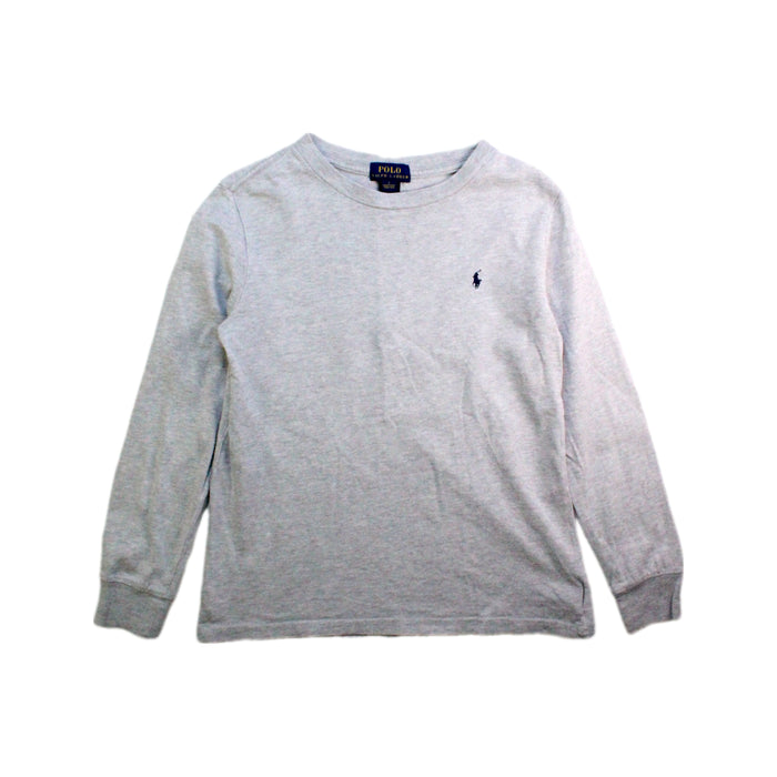 A Grey Long Sleeve Tops from Polo Ralph Lauren in size 7Y for boy. (Front View)