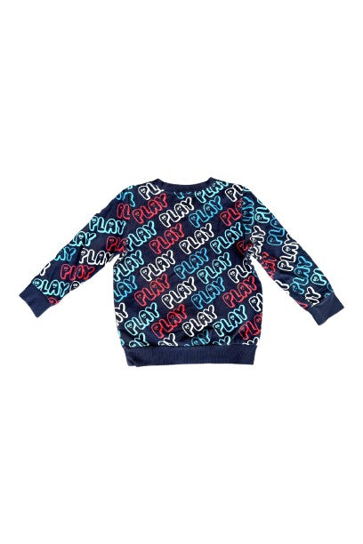 A Navy Crewneck Sweatshirts from Seed in size 5T for boy. (Back View)