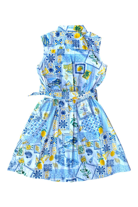 A Blue Sleeveless Dresses from Crewcuts in size 14Y for girl. (Back View)