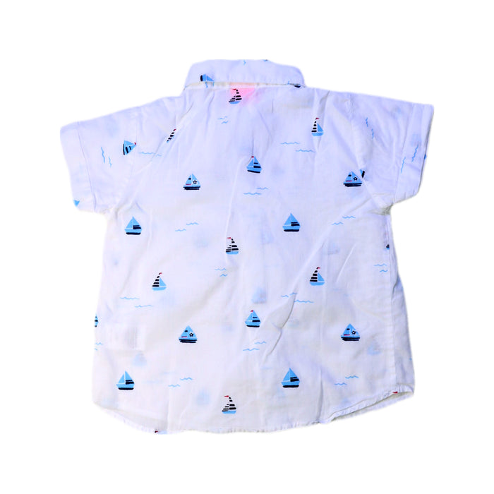A White Short Sleeve Shirts from Sunuva in size 6-12M for boy. (Back View)