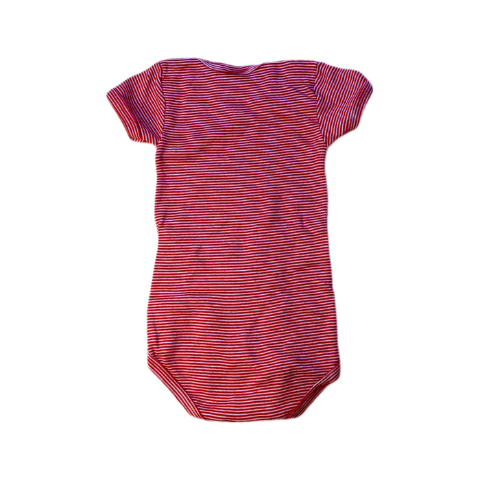 A Red Short Sleeve Bodysuits from Petit Bateau in size 6-12M for neutral. (Back View)