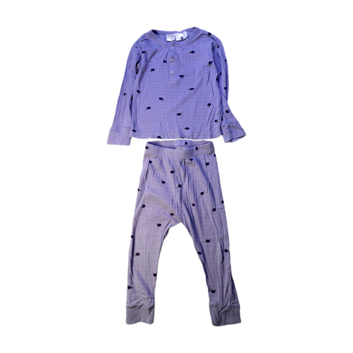 A Purple Pyjama Sets from Nature Baby in size 2T for girl. (Front View)