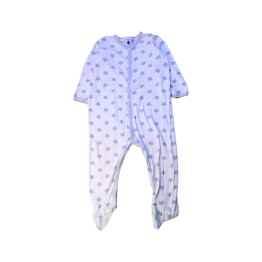 A White Onesies from Petit Bateau in size 12-18M for neutral. (Front View)