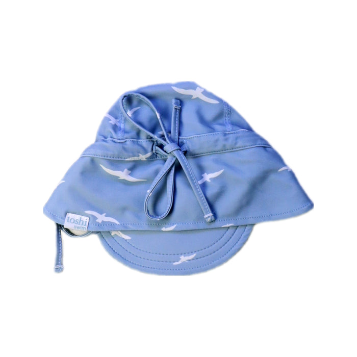 A Blue Sun Hats from Toshi in size 3-6M for neutral. (Back View)