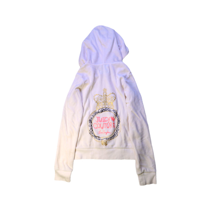 A Ivory Hooded Sweatshirts from Juicy Couture in size 12Y for girl. (Back View)