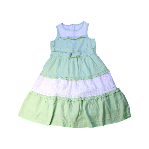 A Green Sleeveless Dresses from Nicholas & Bears in size 6T for girl. (Front View)