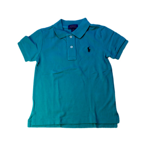 A Teal Short Sleeve Polos from Polo Ralph Lauren in size 3T for boy. (Front View)