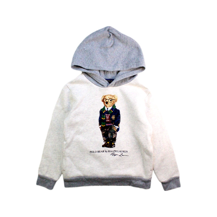 A Grey Hooded Sweatshirts from Polo Ralph Lauren in size 6T for boy. (Front View)