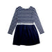 A Navy Long Sleeve Dresses from Petit Bateau in size 10Y for girl. (Front View)